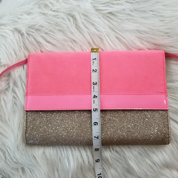 H&M Crossbody Clutch Purse Color Pink And Silver Glitters...!! - Picture 12 of 13